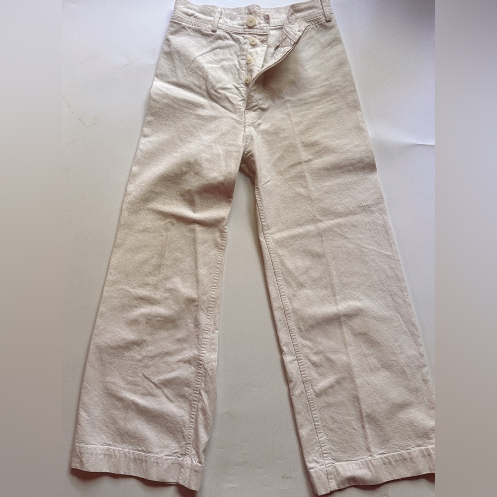 JESSE KAMM - Wide Leg Sailor Pants - White - Size 8